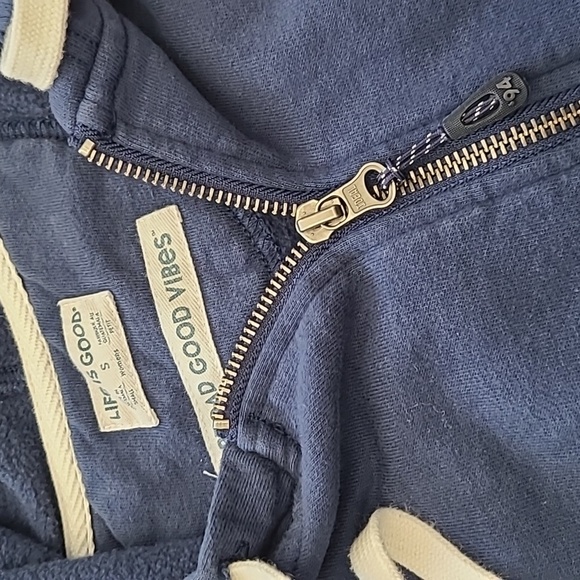 Life Is Good Navy Zip-Up Hoodie Jacket - Picture 2 of 6